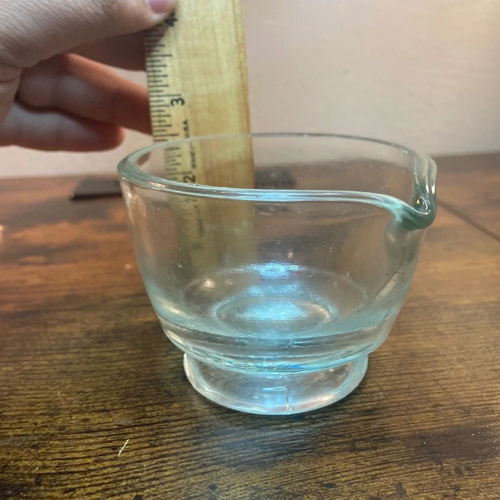 Vintage Glass Mortar and Pestle Set Apothecary Herb Grinder Clear Glass 3 Piece